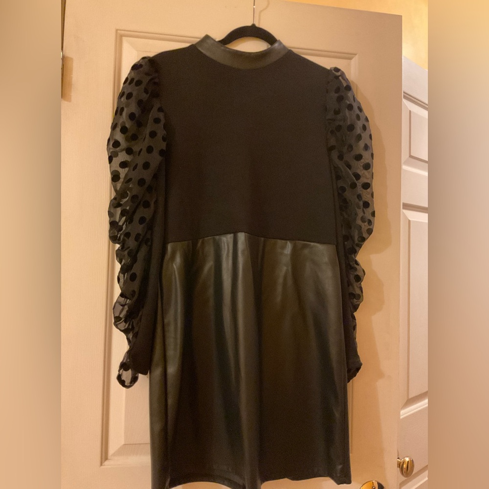 THML Black Leather Accent Garment